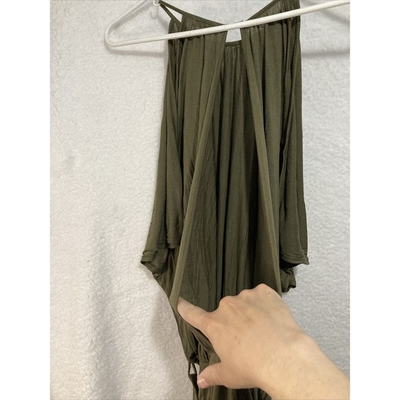 LAmade Dress Size Small S Dolman Sleeve Bat Sleeve open back casual green pocket - Picture 7 of 8